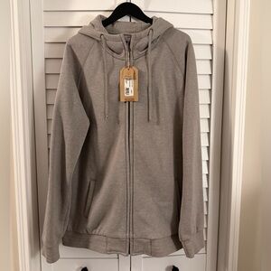 🇨🇦 Men’s Sitka Tan Gray Zip-Up Hoodie Size XXL NWT